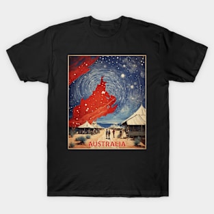 Australia Starry Night Vintage Travel Poster Tourism T-Shirt